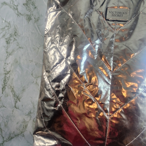 Victoria's Secret Shiny Rose Gold Color Tote - Picture 3 of 13